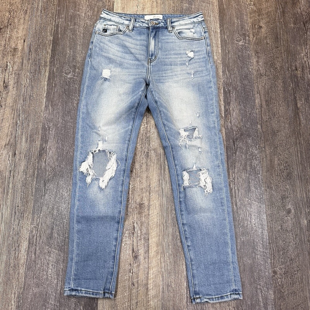 KanCan Distressed Skinny Jeans Women 5 26 Light Blue Ripped High Rise‎ KC9226M